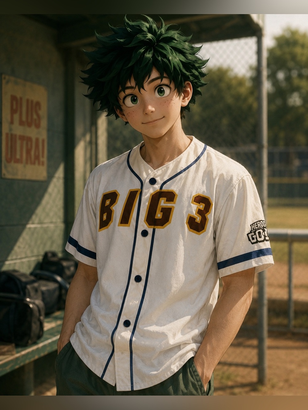 My Hero Academia Big 3 Togata 1000000 Button Up Baseball Jersey